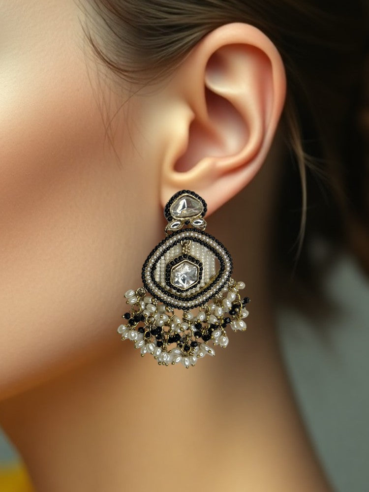 Black Chandbali Earrings