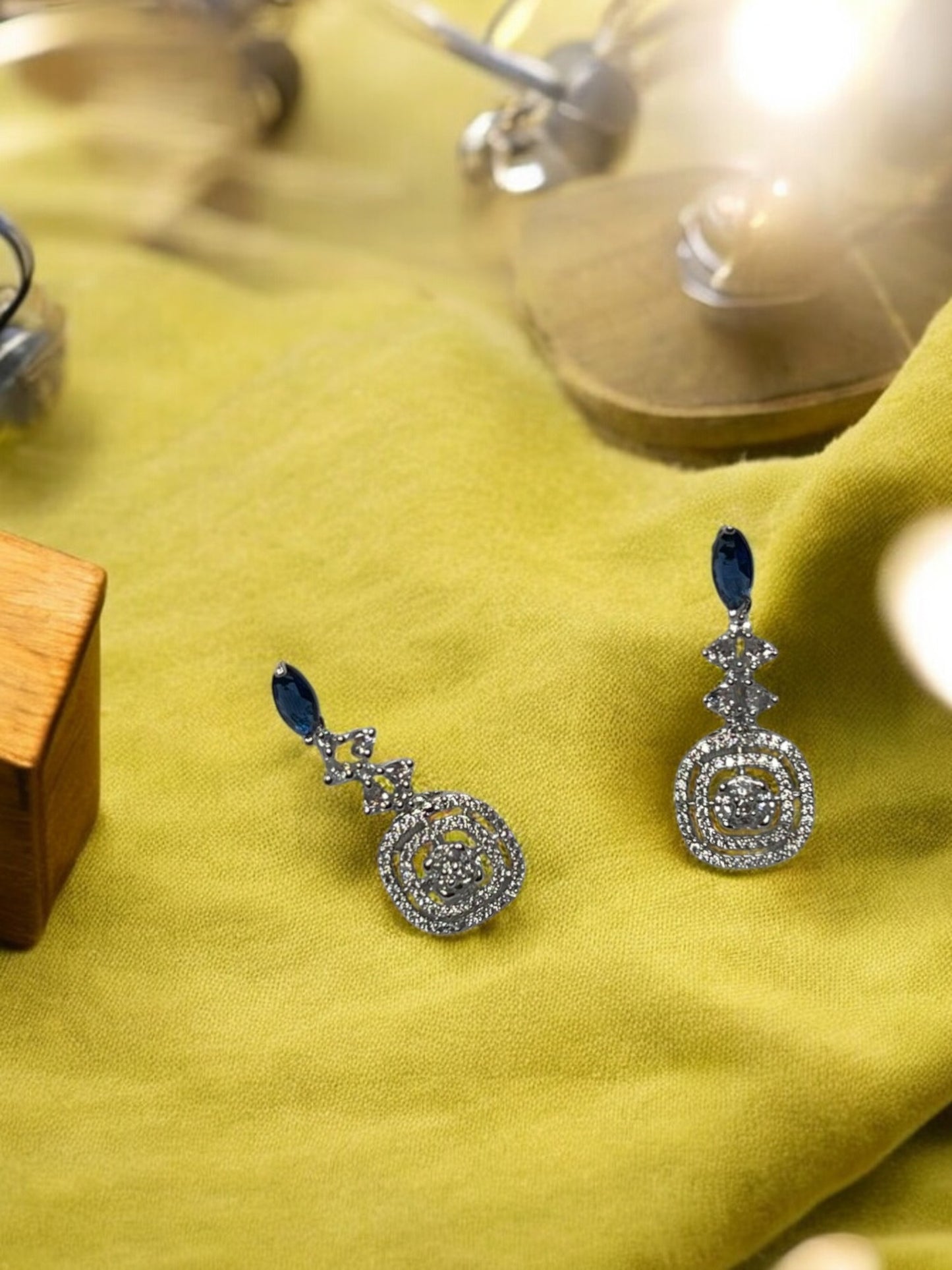 Blue Ishita Dangler Earrings