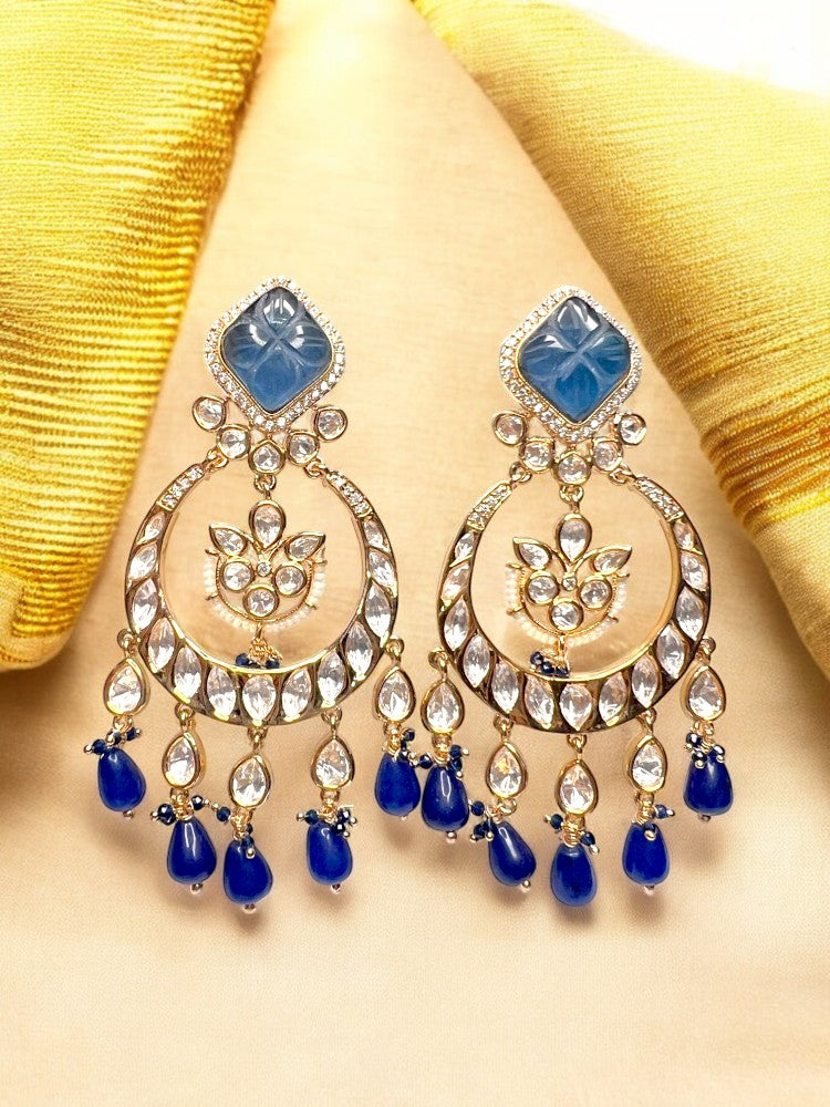 Navy Blue Tani Chandbali