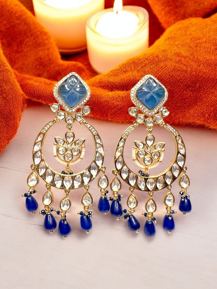 Navy Blue Tani Chandbali