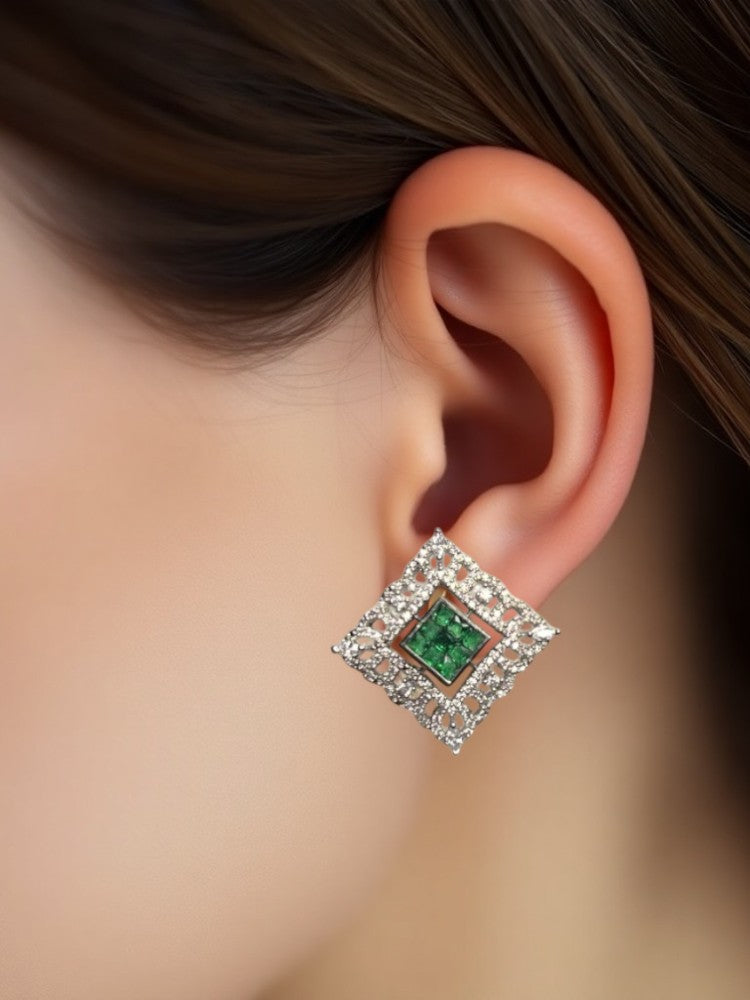 Green Nisha Stud Earrings