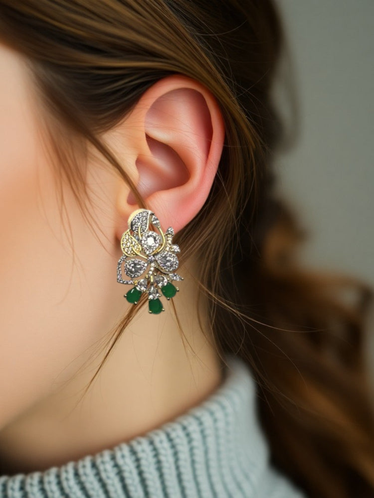 Green Nisha Studs