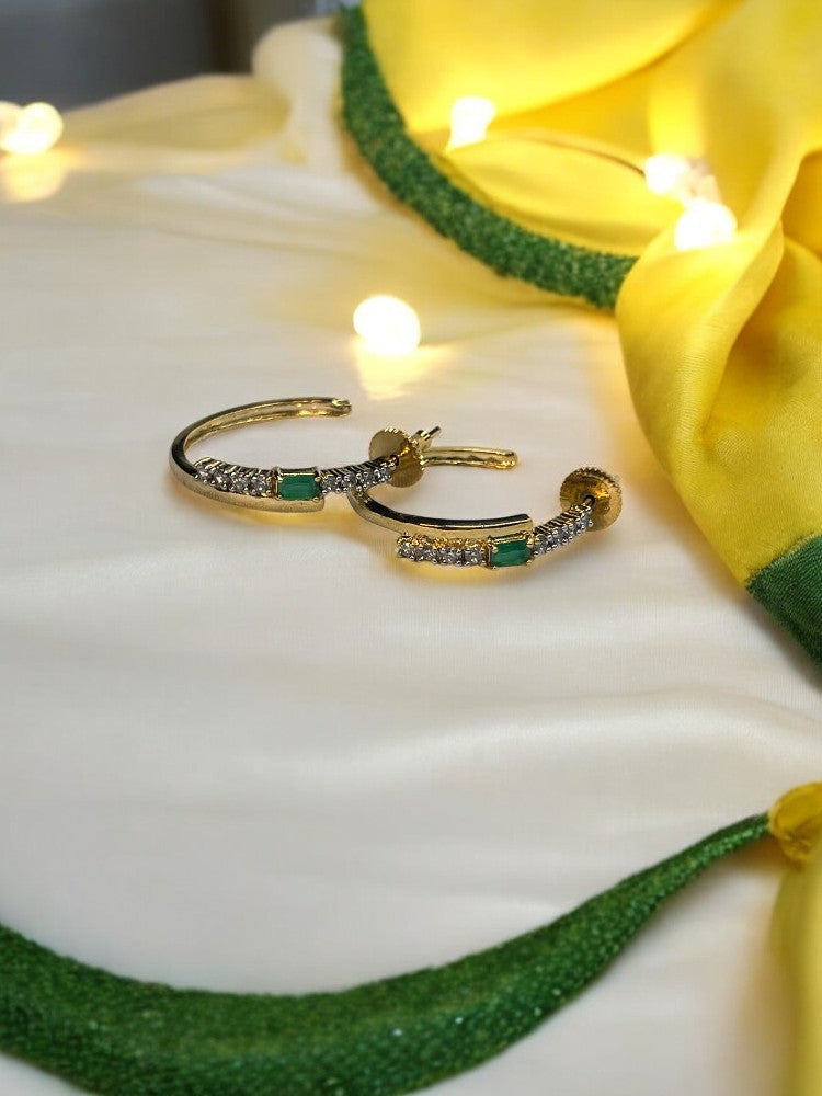 Gold Emerald Nayra Hoops