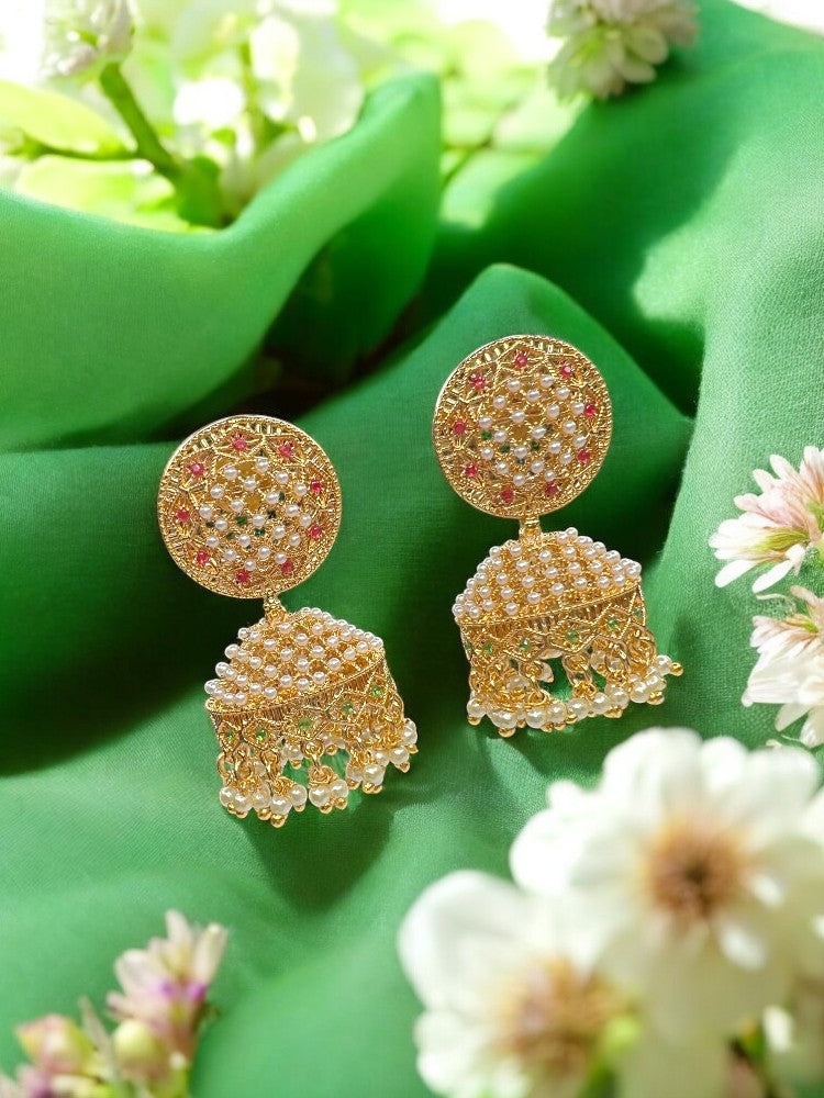 Gold Multicolour Pearl Charvi Earrings