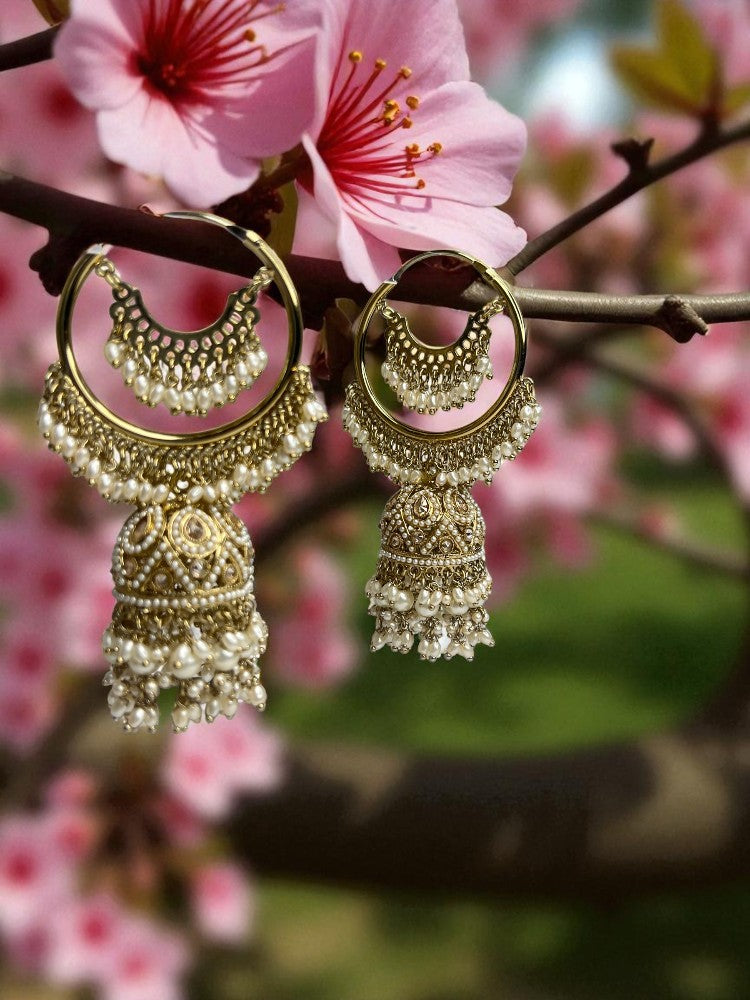 Golden Bali Jhumki Earrings
