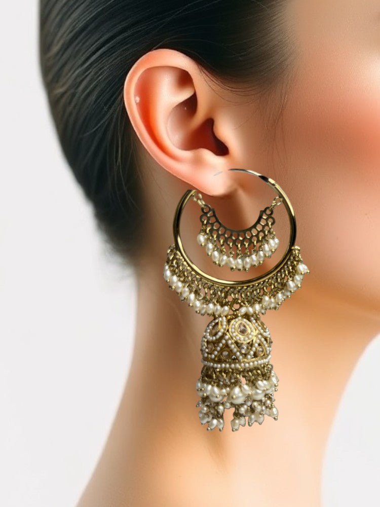 Golden Bali Jhumki Earrings