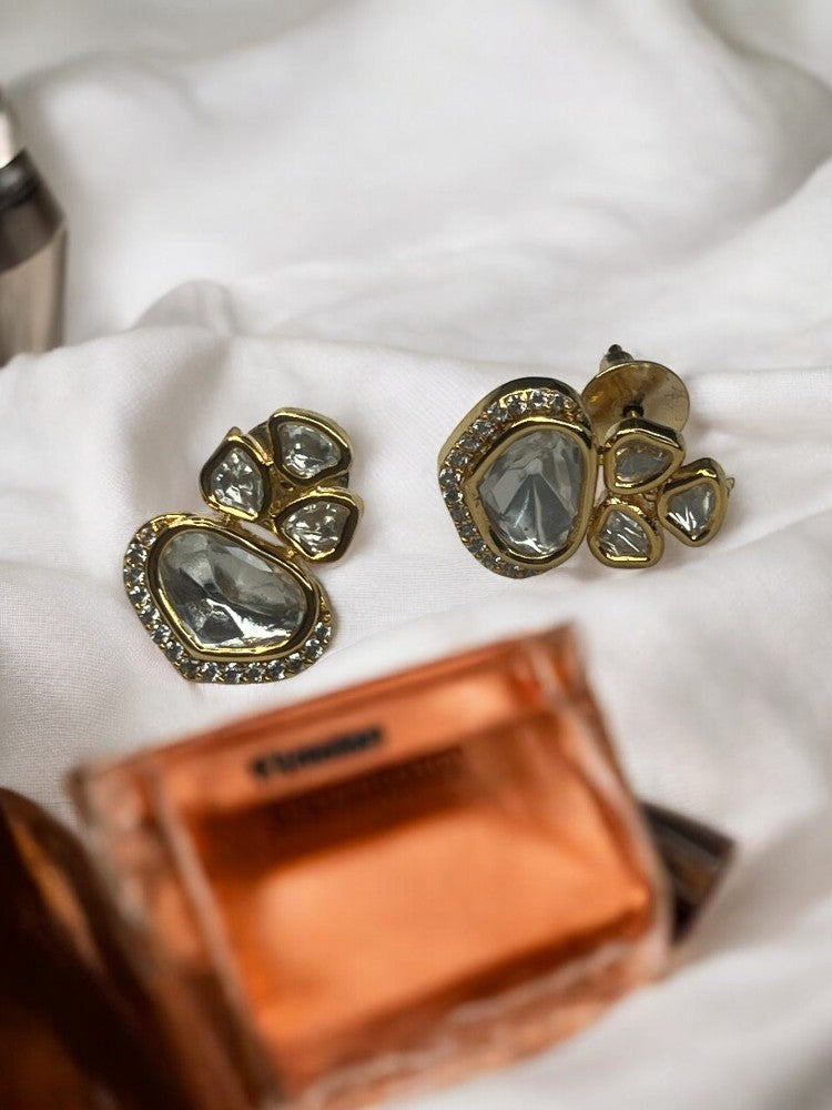 Golden Jasmine Stud Earrings