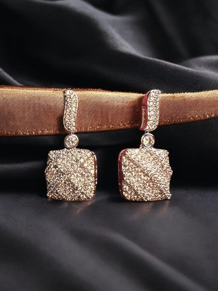 Silver Kanchan Nano AD Drop Earrings
