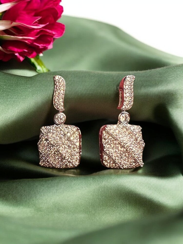 Silver Kanchan Nano AD Drop Earrings