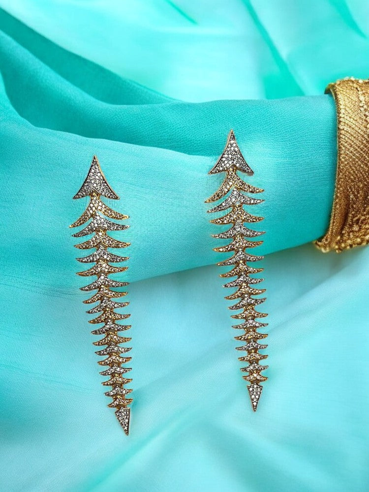 Golden Long Mohika Danglers