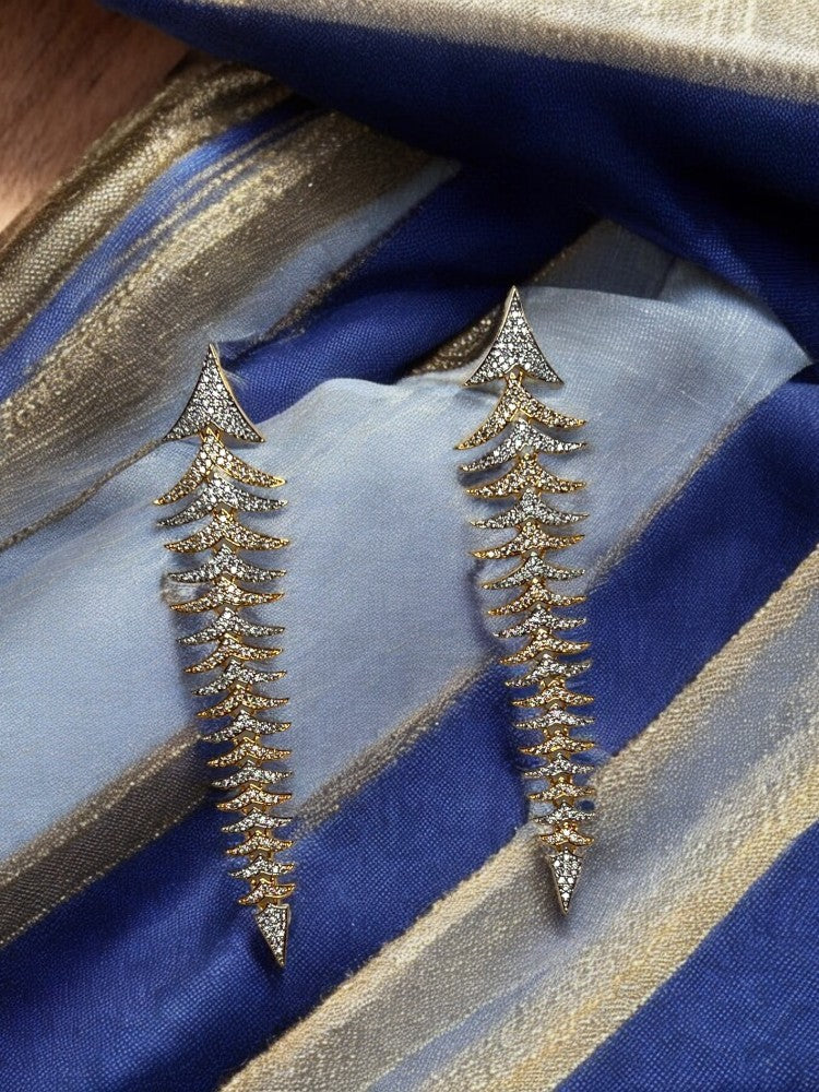 Golden Long Mohika Danglers