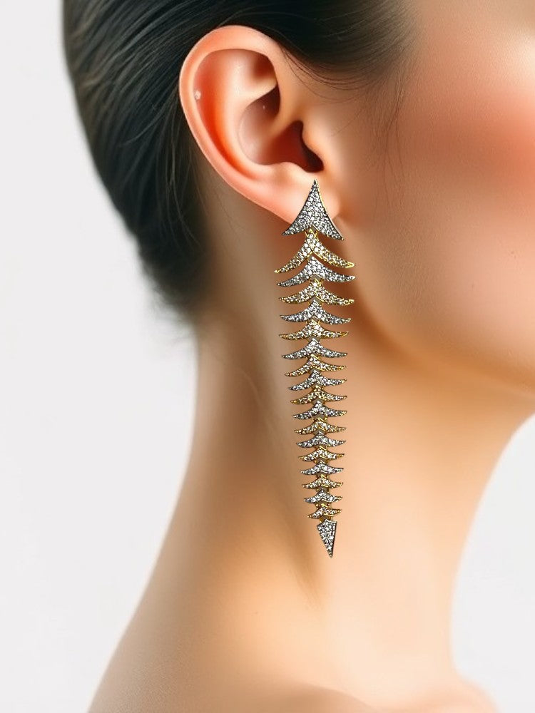 Golden Long Mohika Danglers