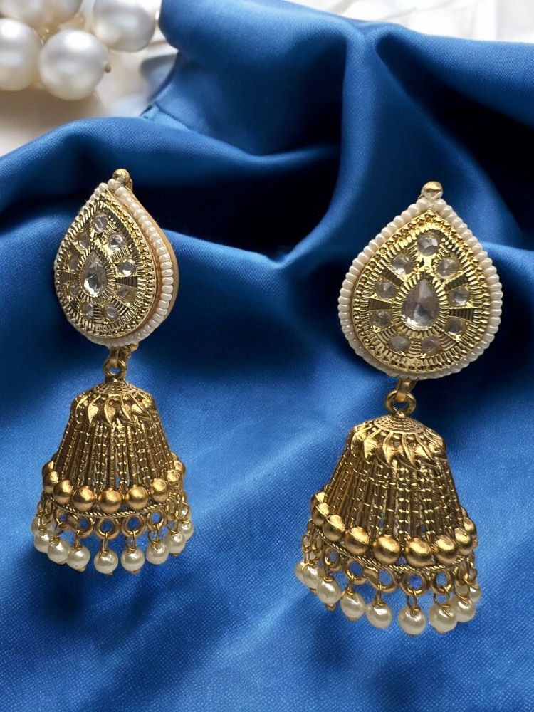 Golden Rajshiri Jhumka Earrings