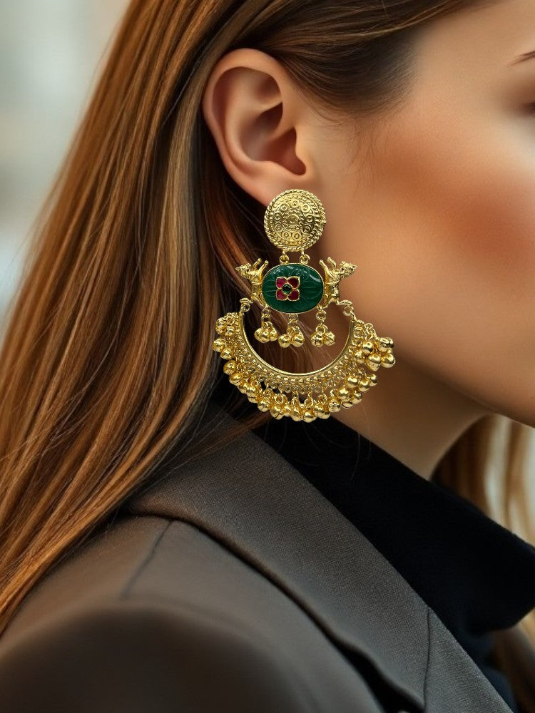 Brass Chandbali Earrings
