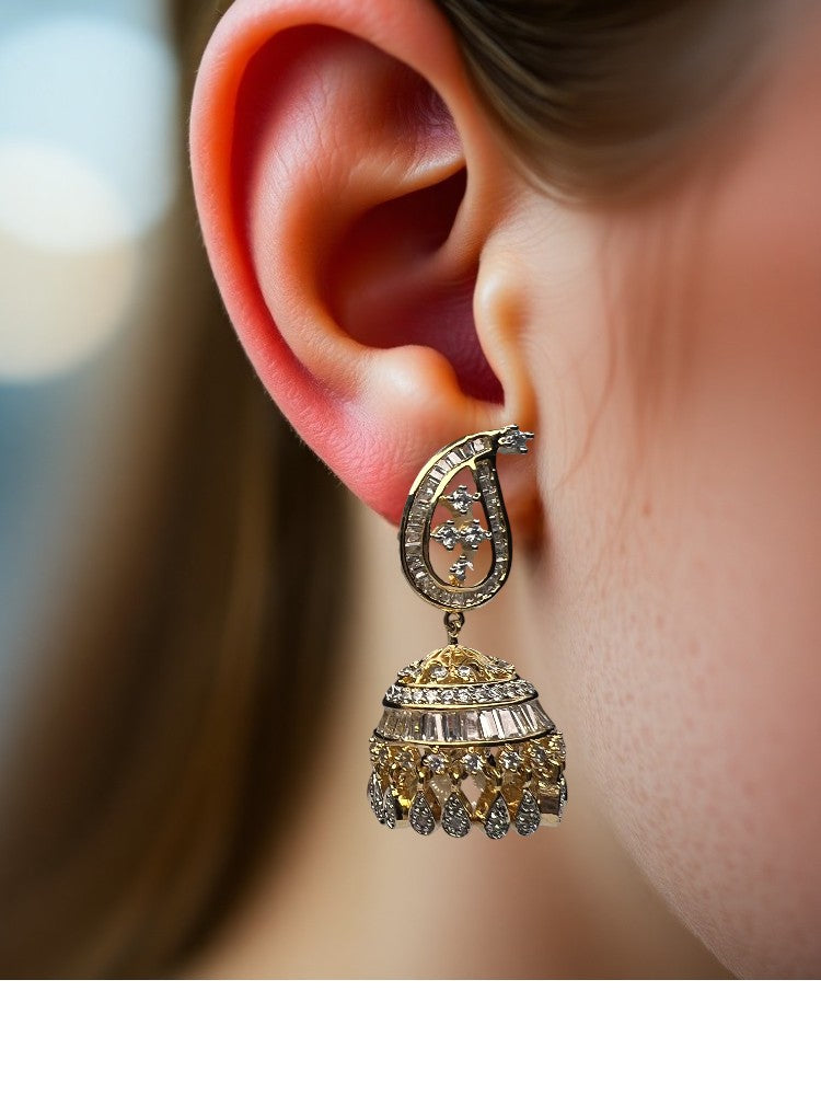 Golden Kamya Jhumka Earrings