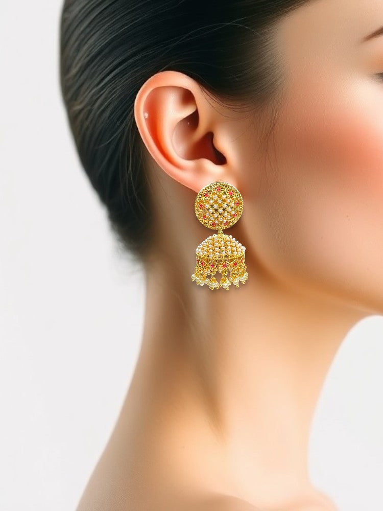 Ruby Charvi Jhumki Earrings