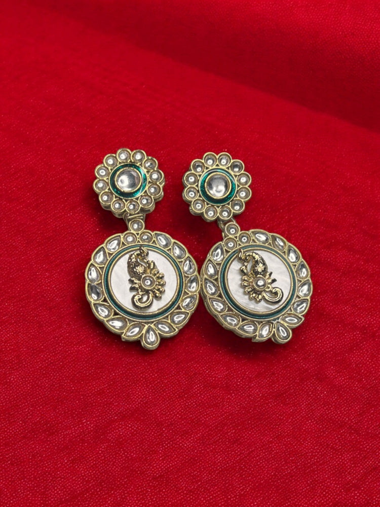 Green Shivani Dangler Earrings