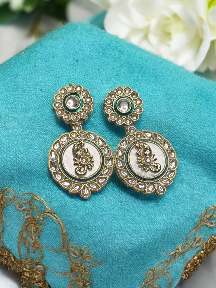Green Shivani Dangler Earrings