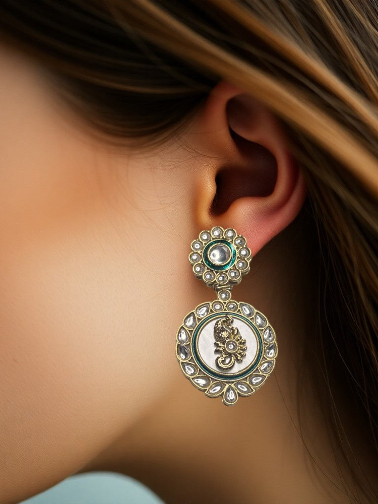 Green Shivani Dangler Earrings