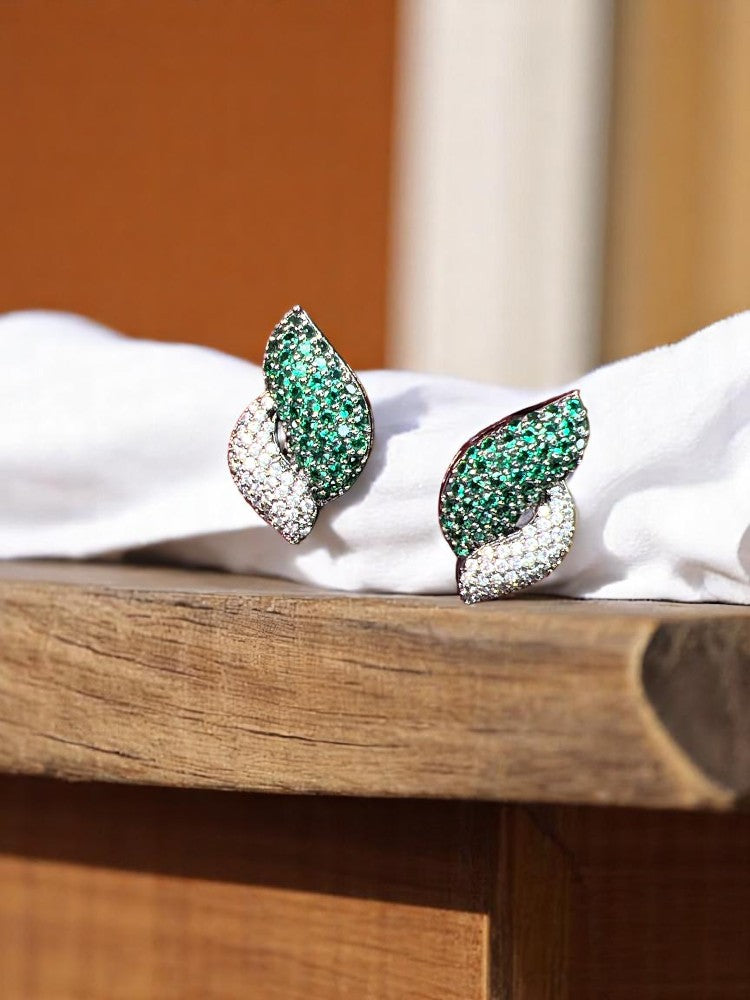 Green Mini Nano AD Stud Earrings