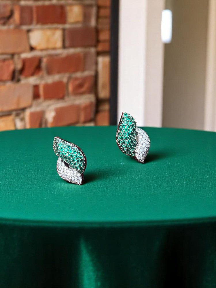 Green Mini Nano AD Stud Earrings