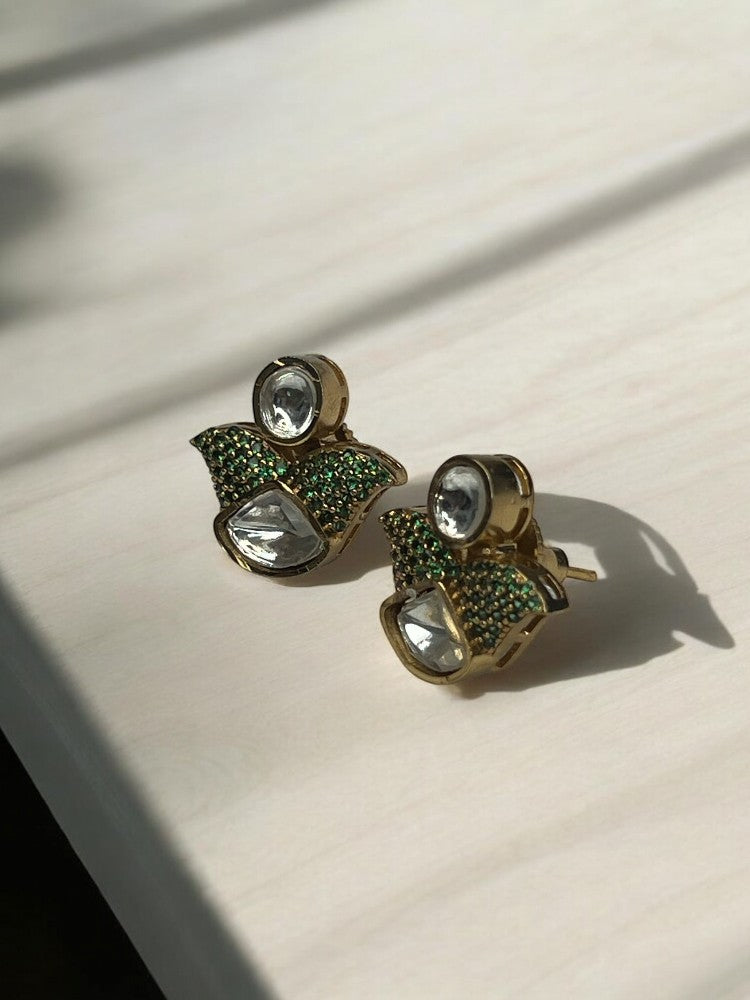 Green Zoya Stud Earrings