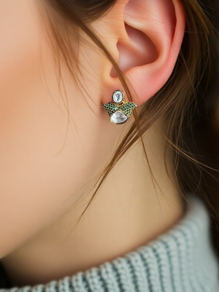 Green Zoya Stud Earrings