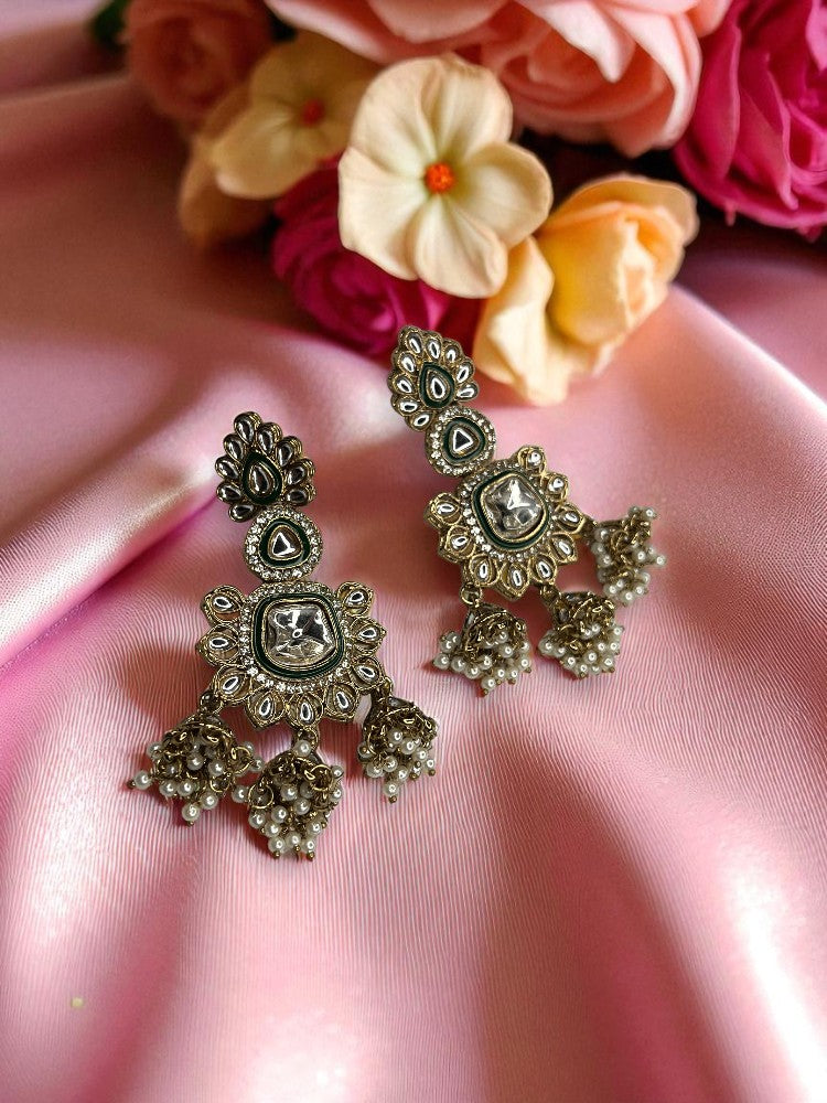 Green Mohini Dangler Earrings