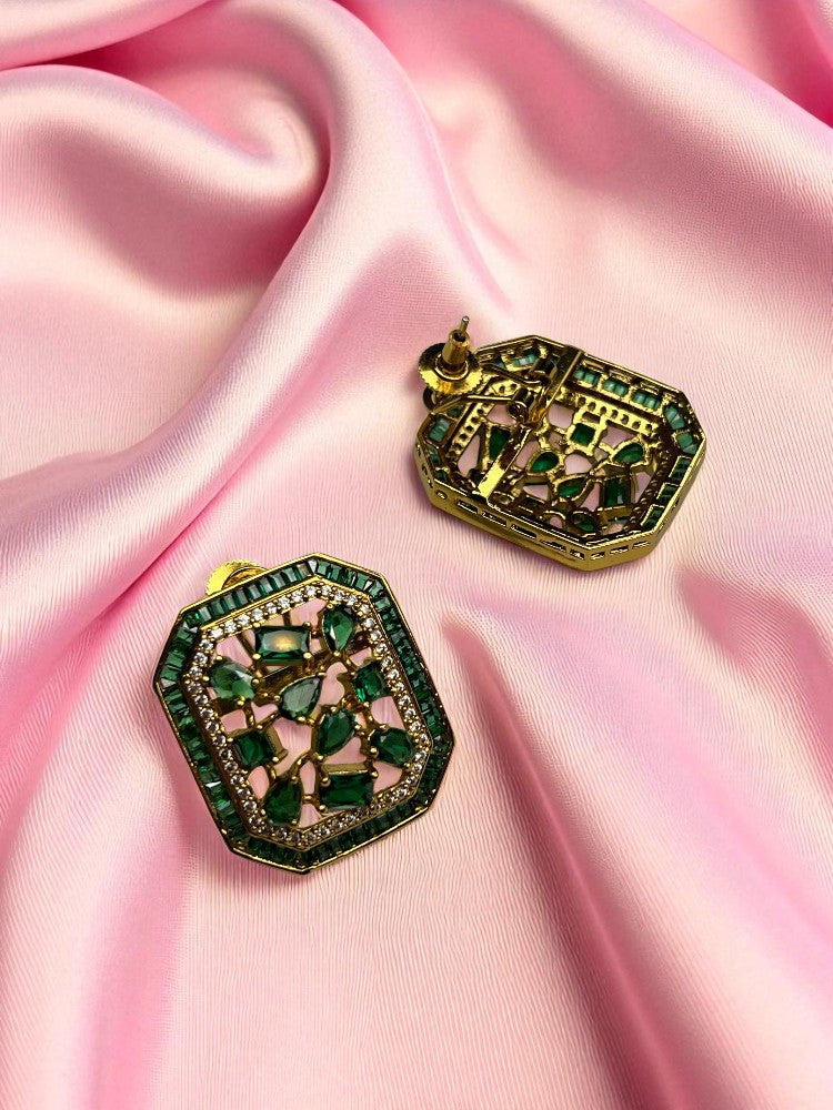 Green Hina Stud Earrings