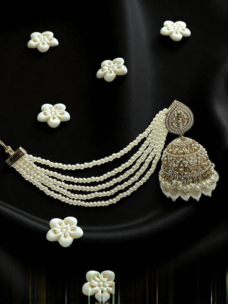Ivory Damini Jhumki Earrings