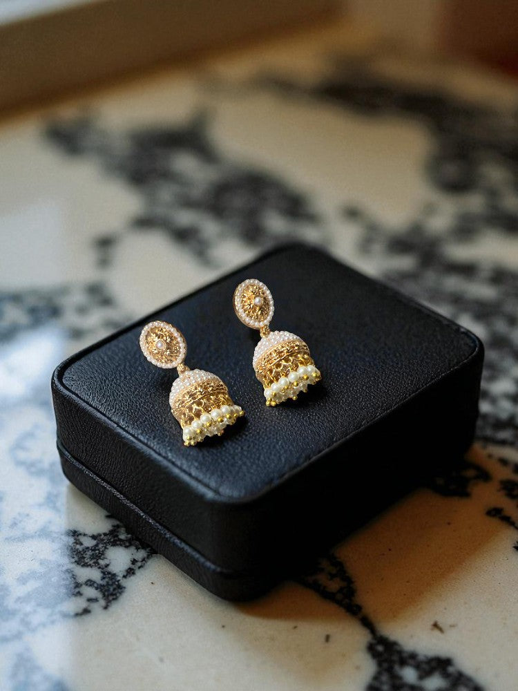 Ivory Lakshmi Jhumki Earrings