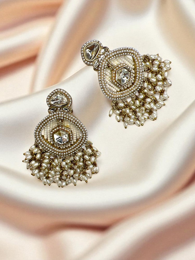 Ivory Mihika Chandbali Earrings