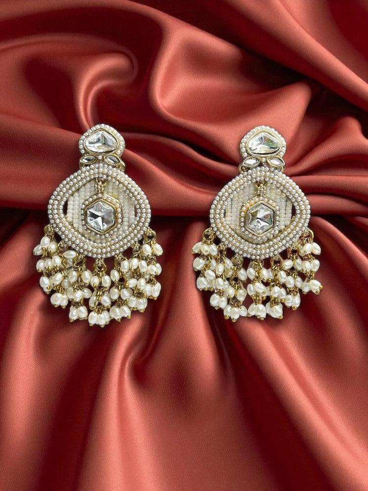Ivory Mihika Chandbali Earrings