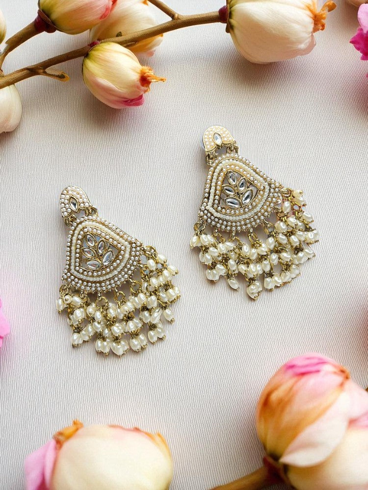 Ivory Nishika Chandbali Earrings