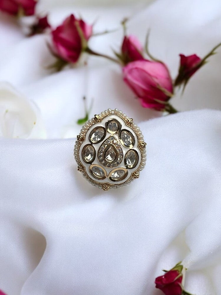 Ivory Pearl Nayani adjustable Ring