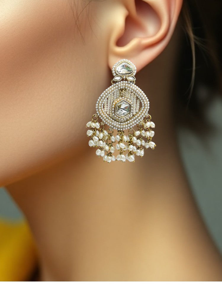 Ivory Mihika Chandbali Earrings