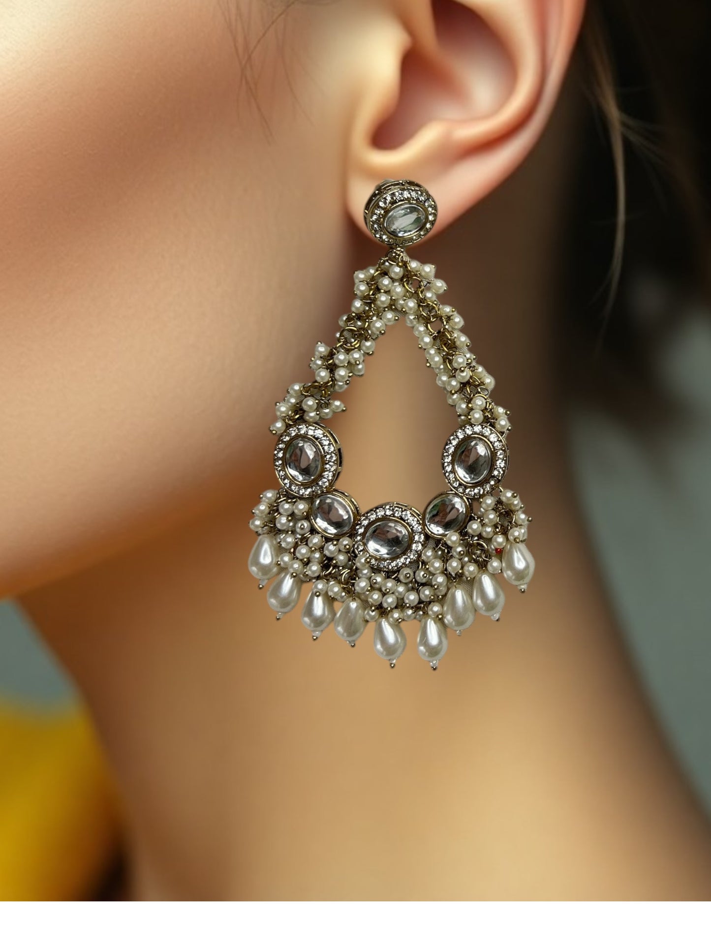 Ivory Mona Chandbali Earrings