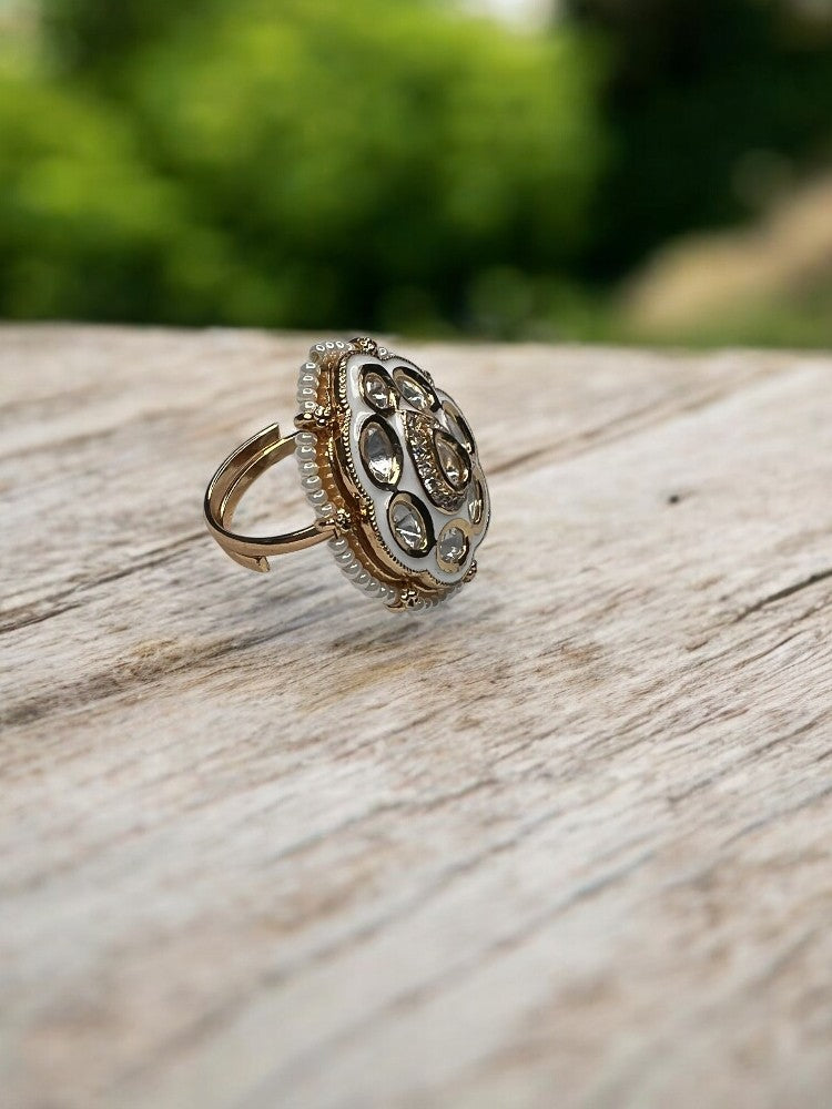 Ivory Pearl Nayani adjustable Ring