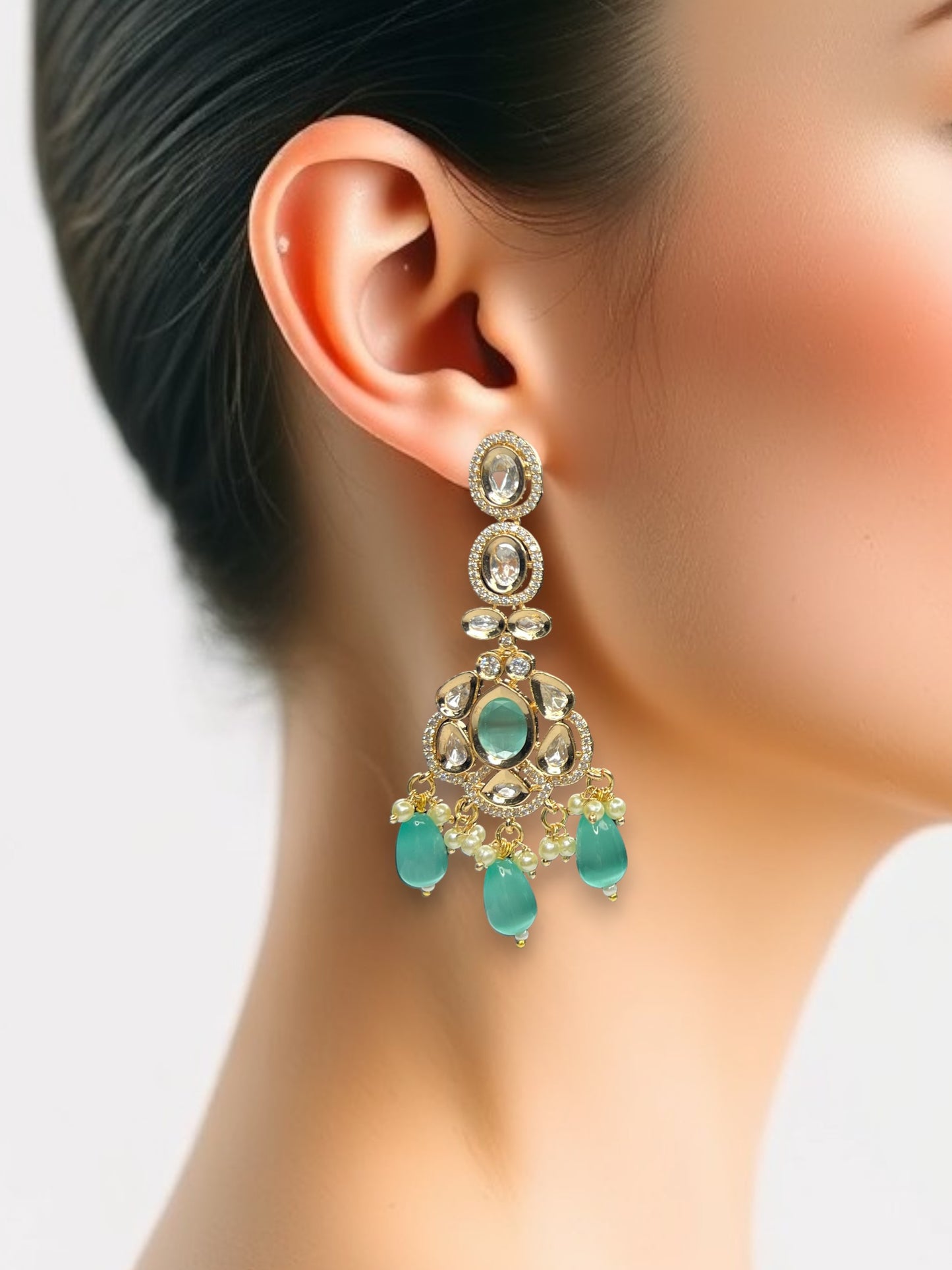 Mint Green Bhakti Dangler Earrings