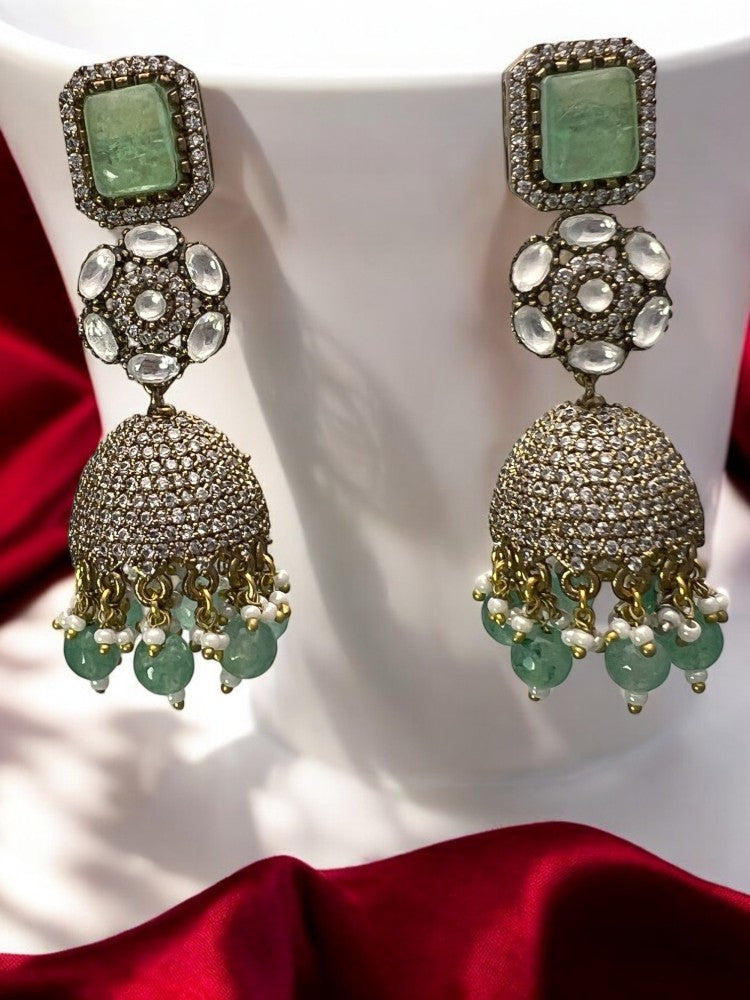 Mint Green Isha Jhumkis