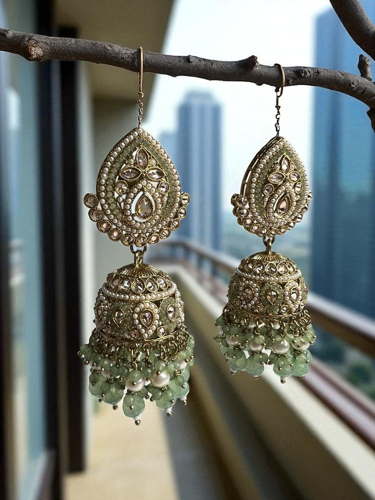 Jhumki Earrings with Maangtikka