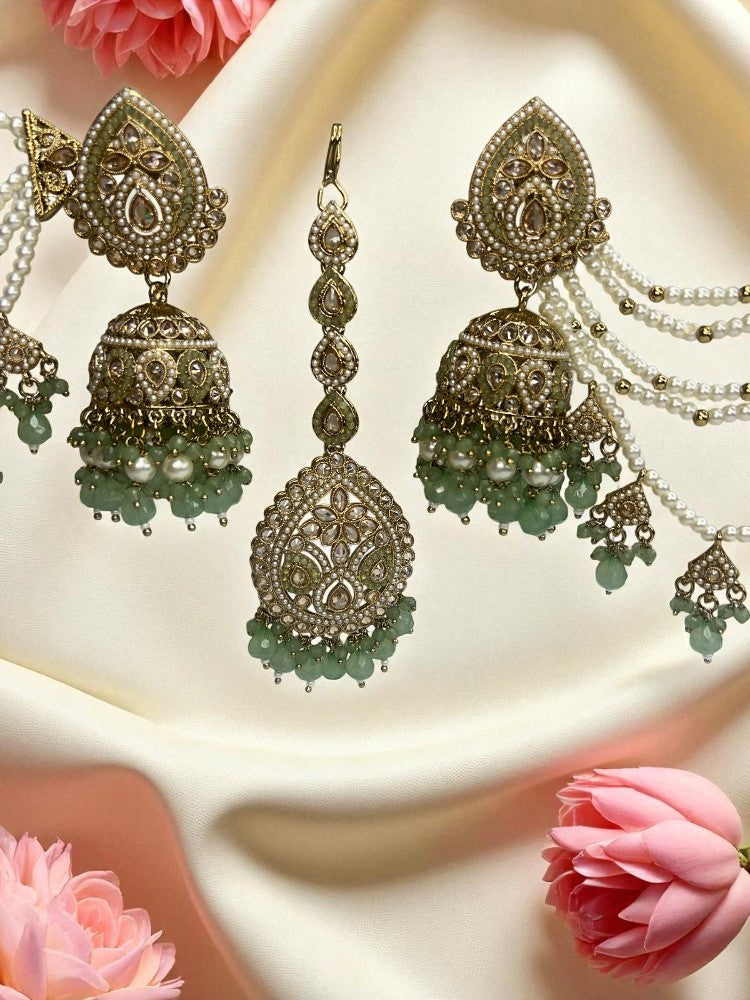 Jhumki Earrings with Maangtikka