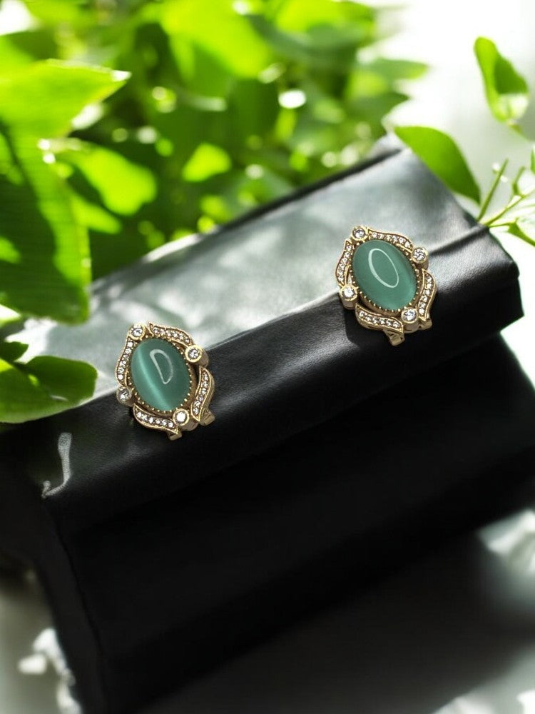 Mint Green Manvi Stud Earrings