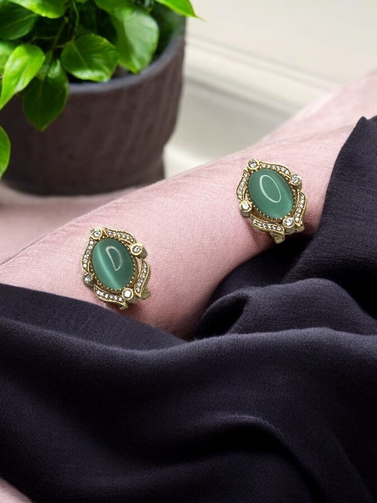 Mint Green Manvi Stud Earrings