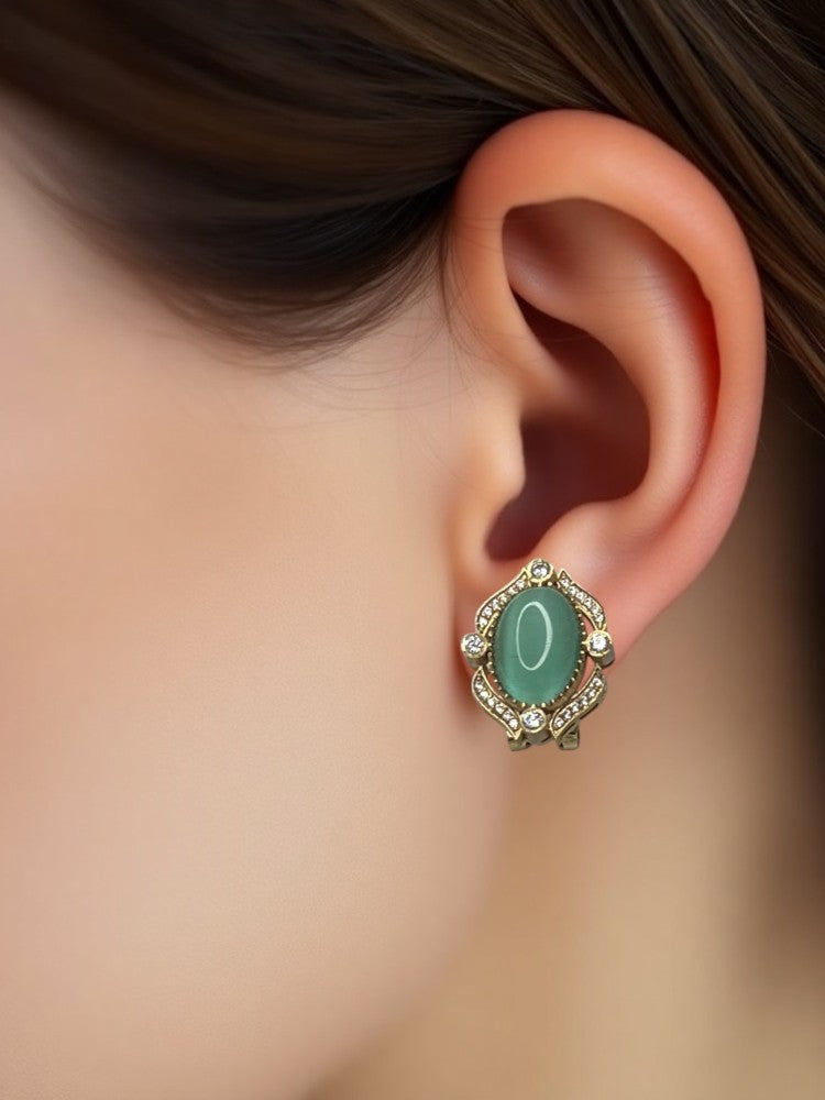 Mint Green Manvi Stud Earrings