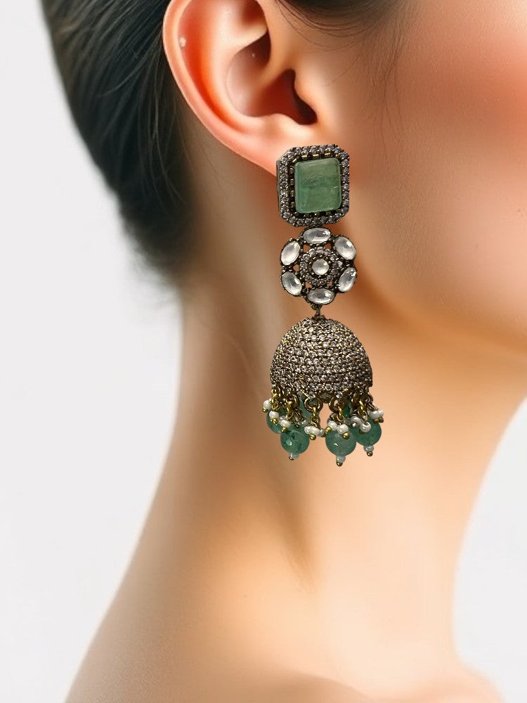 Mint Green Isha Jhumkis