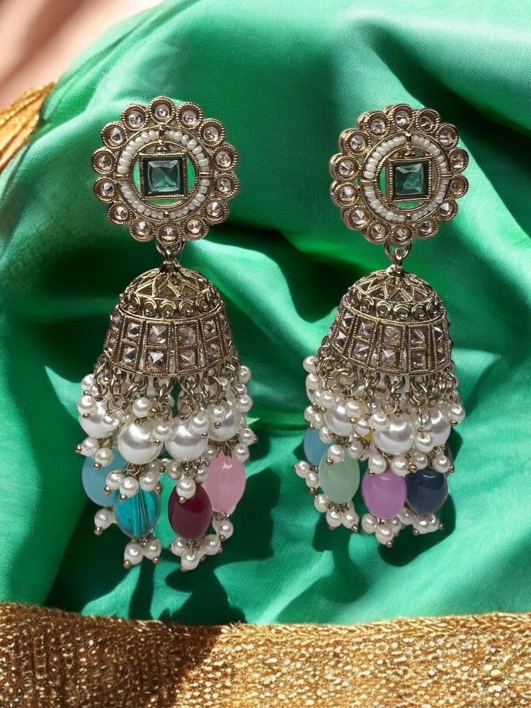 Multicolour Adhaya Jhumkis