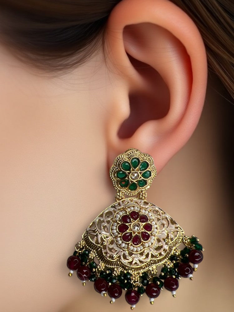Multicolour Aishani Chandbali Earrings