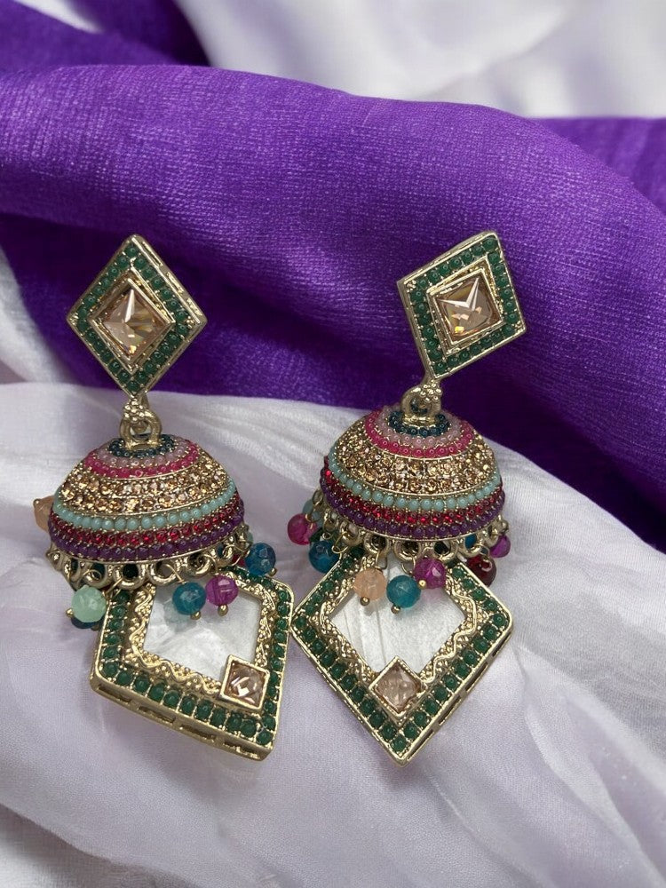 Multicolour Ambika Jhumkis