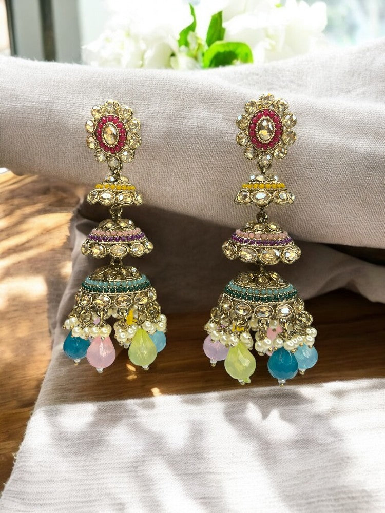 Multicolour Hiya Jhumki Earrings